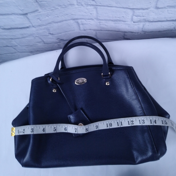 Vintage Authentic Coach Navy Handbag Medium Size - Picture 11 of 12